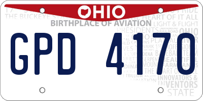 OH license plate GPD4170