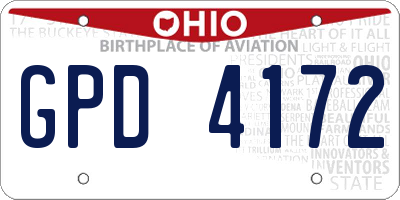 OH license plate GPD4172