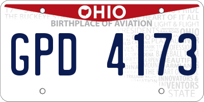 OH license plate GPD4173