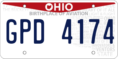 OH license plate GPD4174