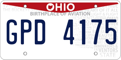 OH license plate GPD4175
