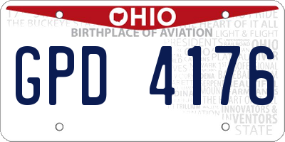 OH license plate GPD4176