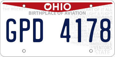 OH license plate GPD4178