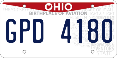 OH license plate GPD4180