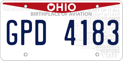 OH license plate GPD4183