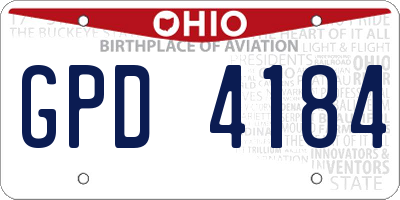 OH license plate GPD4184