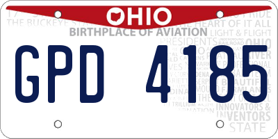 OH license plate GPD4185