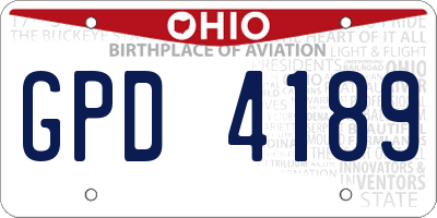 OH license plate GPD4189