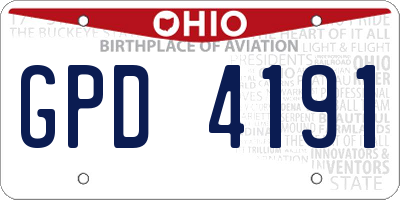 OH license plate GPD4191