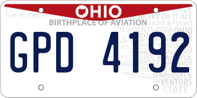 OH license plate GPD4192