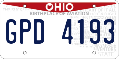 OH license plate GPD4193
