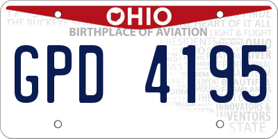 OH license plate GPD4195
