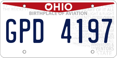 OH license plate GPD4197
