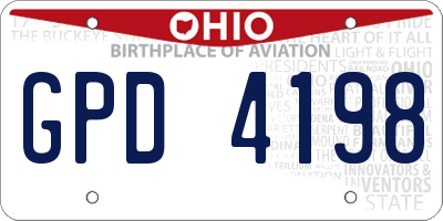 OH license plate GPD4198