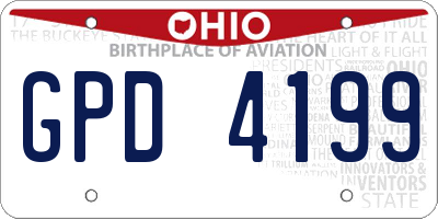 OH license plate GPD4199