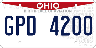 OH license plate GPD4200