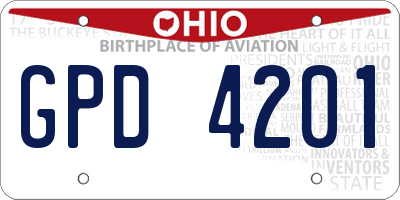 OH license plate GPD4201