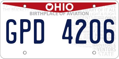 OH license plate GPD4206