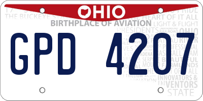 OH license plate GPD4207