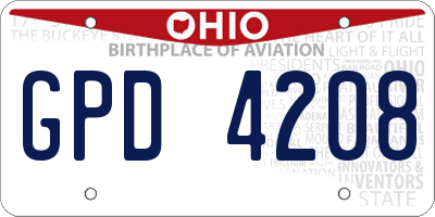 OH license plate GPD4208