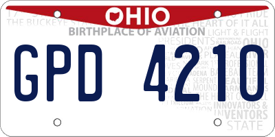 OH license plate GPD4210