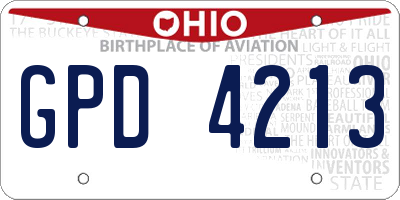 OH license plate GPD4213