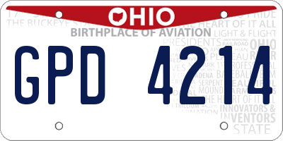 OH license plate GPD4214
