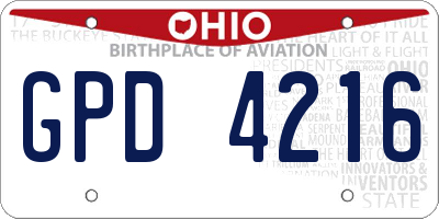 OH license plate GPD4216