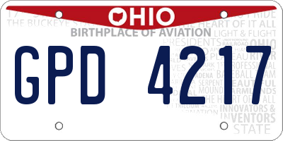 OH license plate GPD4217