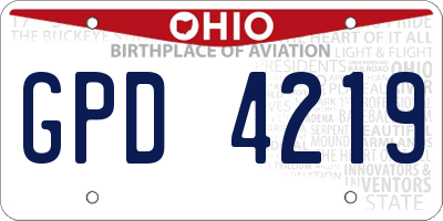 OH license plate GPD4219
