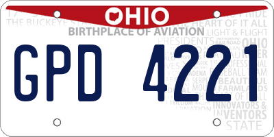 OH license plate GPD4221