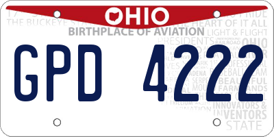 OH license plate GPD4222