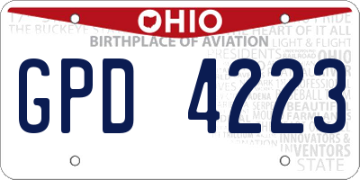 OH license plate GPD4223