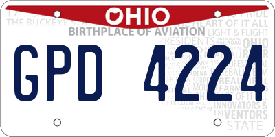 OH license plate GPD4224
