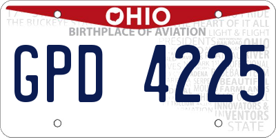 OH license plate GPD4225