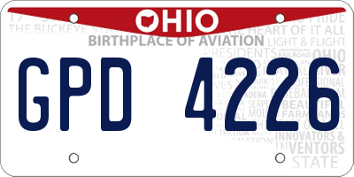 OH license plate GPD4226