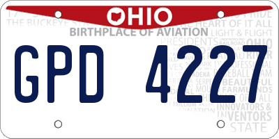 OH license plate GPD4227