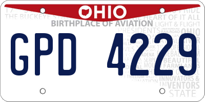 OH license plate GPD4229