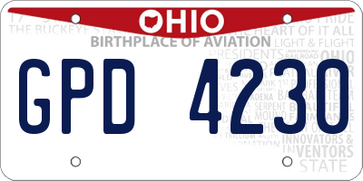 OH license plate GPD4230