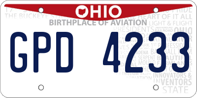 OH license plate GPD4233