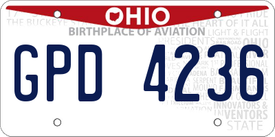 OH license plate GPD4236