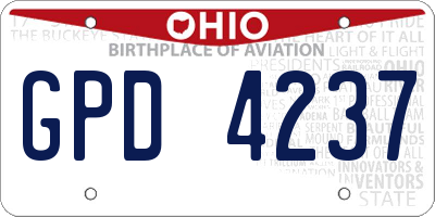 OH license plate GPD4237