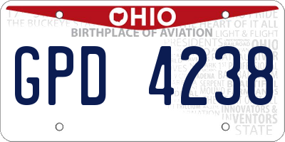 OH license plate GPD4238