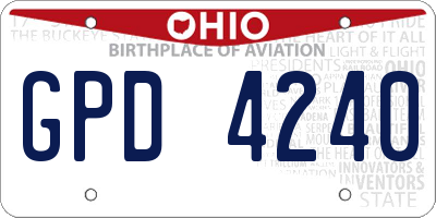 OH license plate GPD4240
