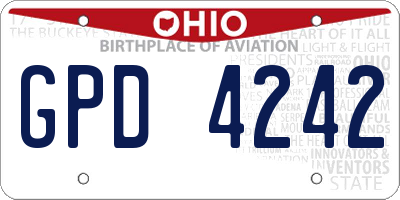 OH license plate GPD4242