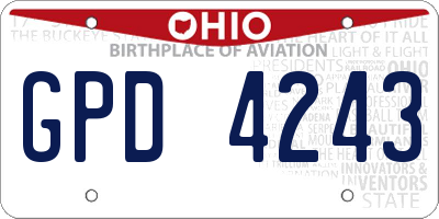 OH license plate GPD4243