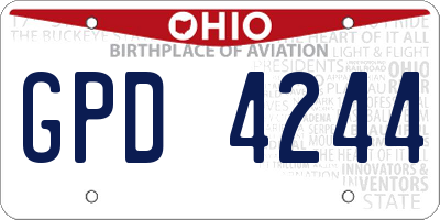 OH license plate GPD4244