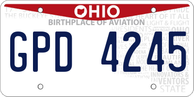 OH license plate GPD4245
