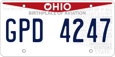 OH license plate GPD4247