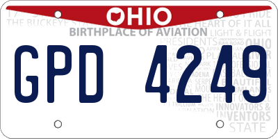 OH license plate GPD4249